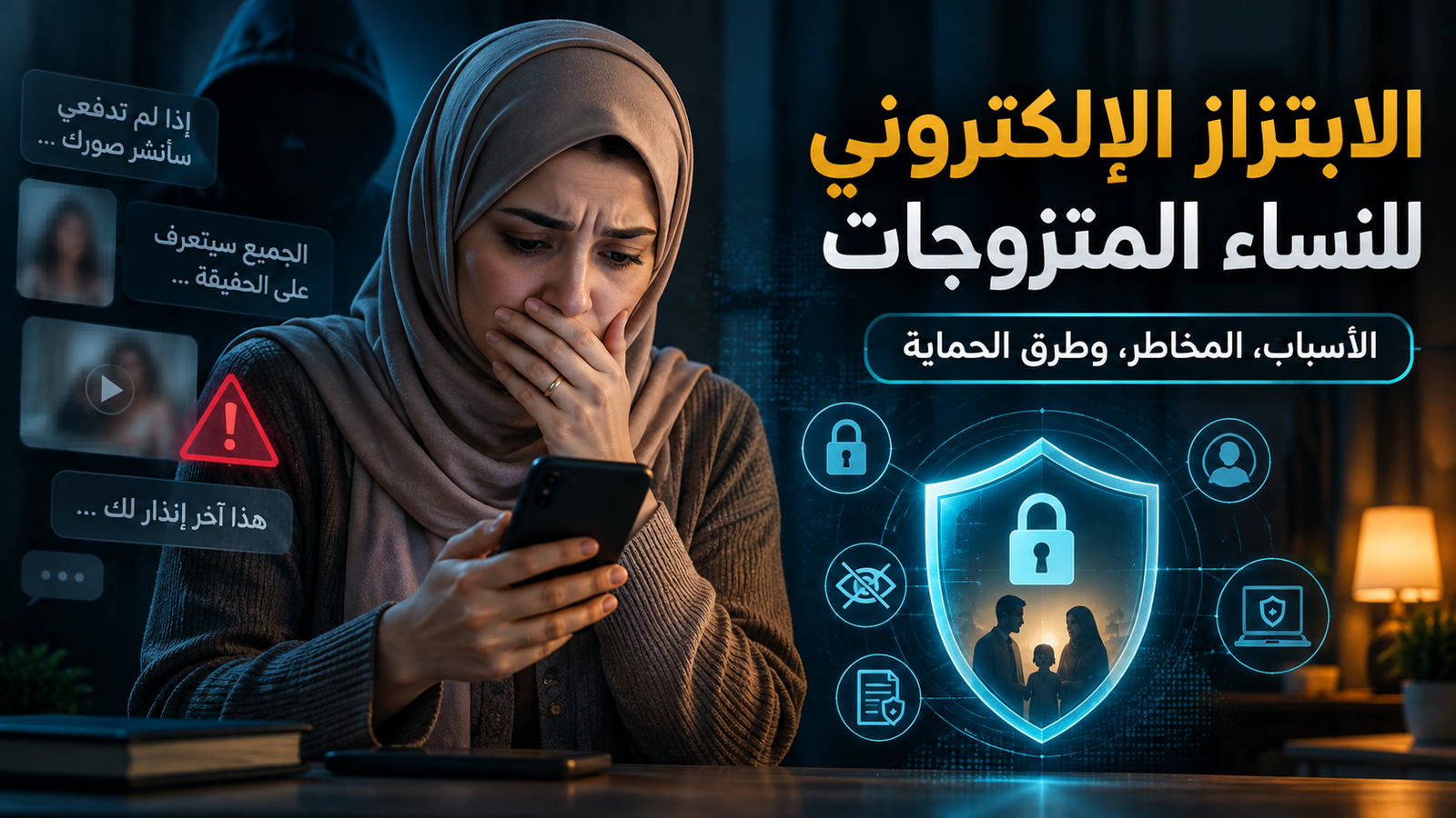 الابتزاز الإلكتروني للنساء المتزوجات وطرق الحماية من التهديد ونشر الصور الخاصة